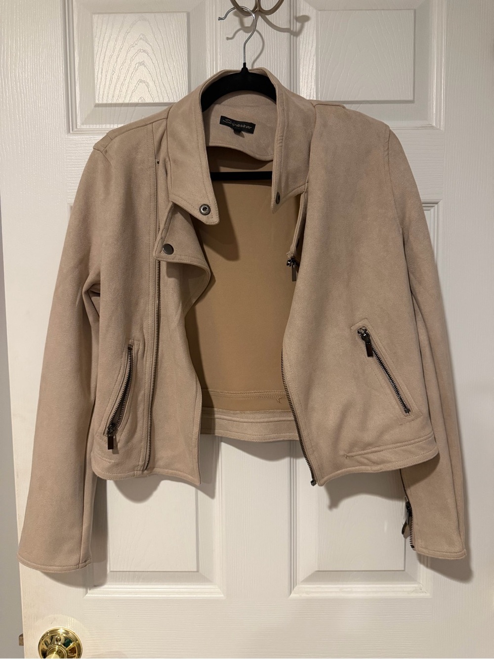 Nude suede jacket